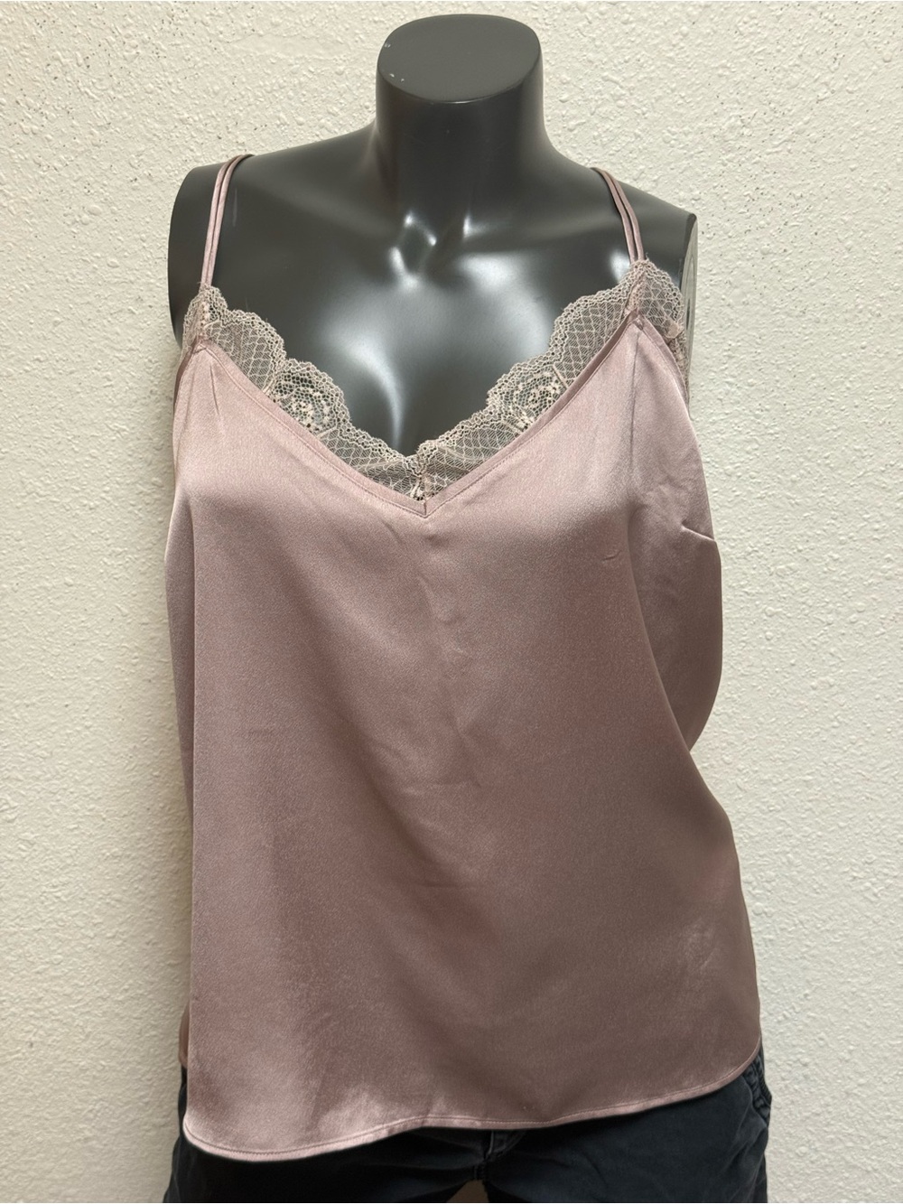 Abercrombie & Fitch Rose Blush Satin Lace Camisole